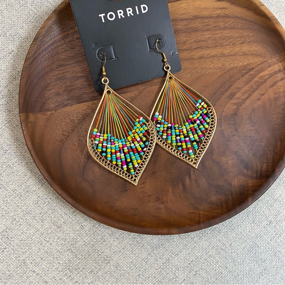 3/$20 Torrid Vibrant Seed Beaded Gold Earrings